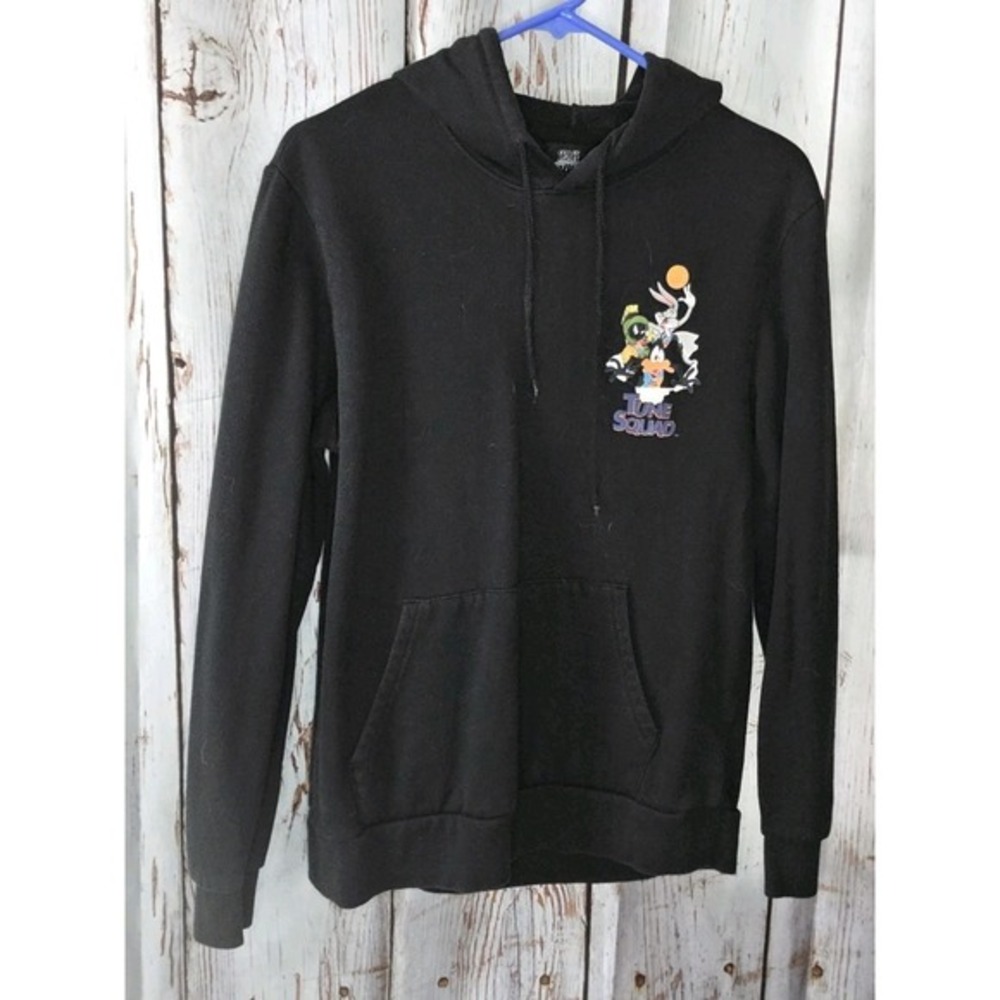 Vintage Space Jam Hoodie Men's Medium Black Cotton New Legacy Looney Tune‎ Squad